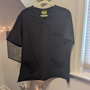 Ave Black Unisex Scrub Top